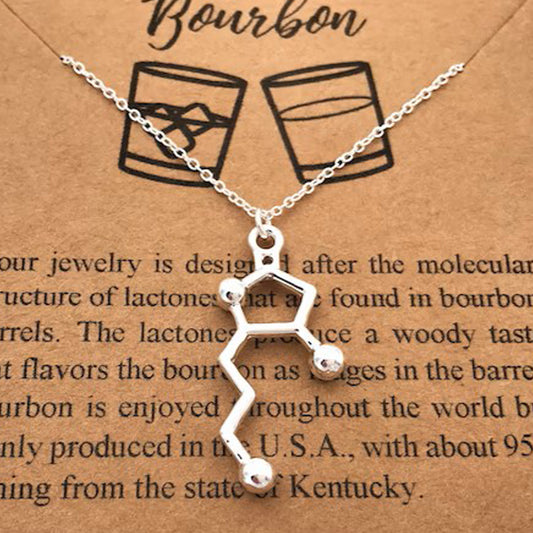 Bourbon Whiskey Alcohol Molecule Necklace