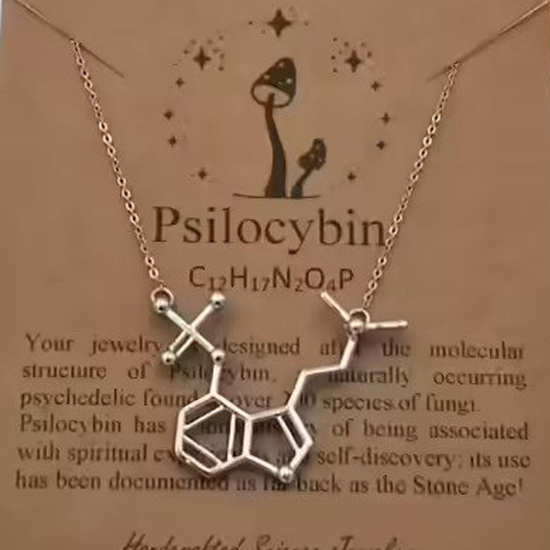 Psilocibin Molecule Magic Mushroom Necklace