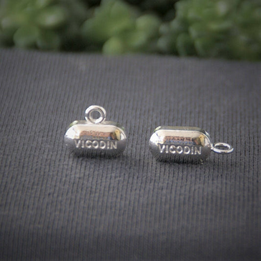 Vicodin Pill Pendant Charm for Necklace or Bracelet