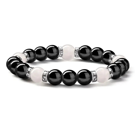 Natural Opal Zebra Agalmatolite Stone Beaded Anxiety Bracelet 8MM