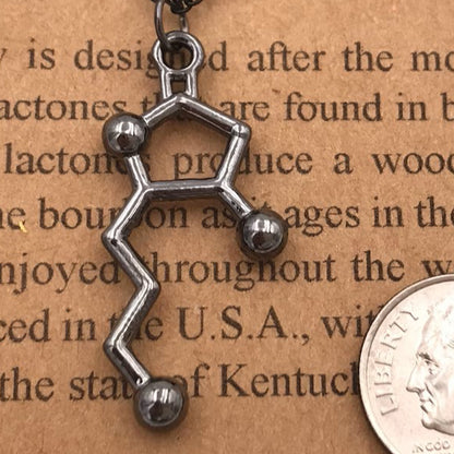 Bourbon Whiskey Alcohol Molecule Necklace