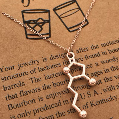 Bourbon Whiskey Alcohol Molecule Necklace