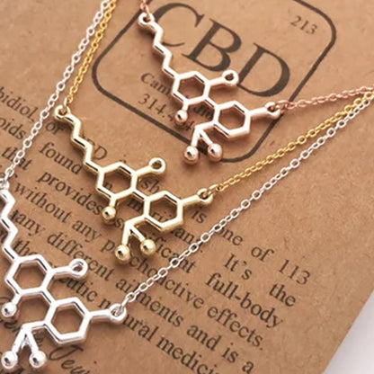 CBD Molecule Necklace-Cannabidiol Pendant