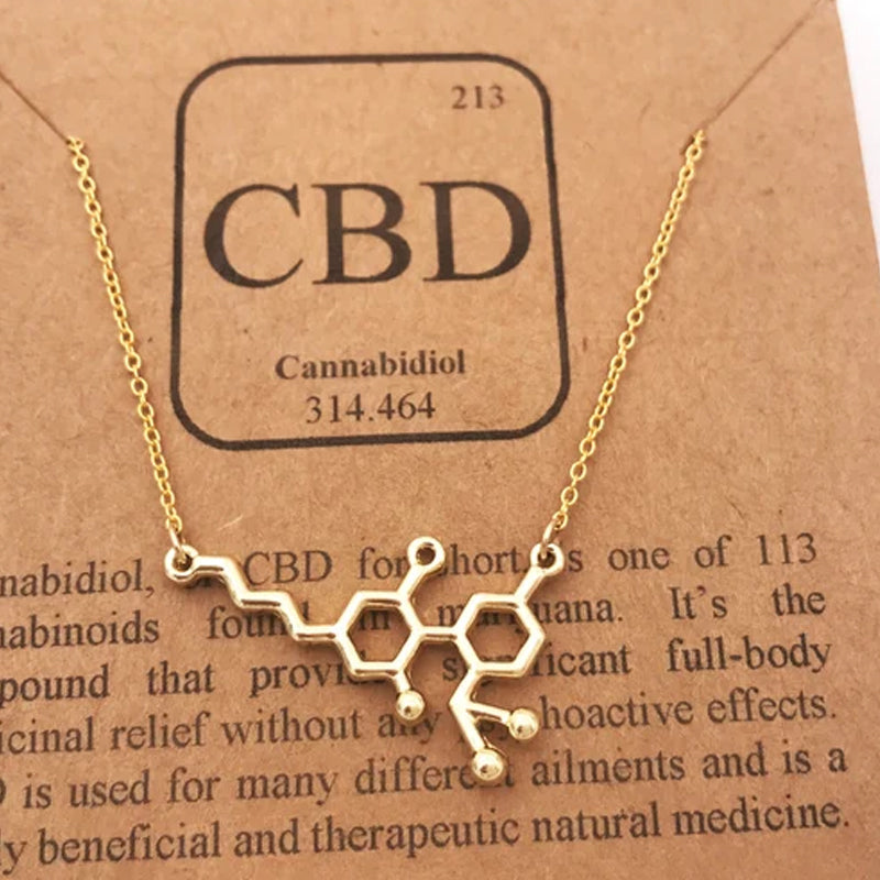CBD Molecule Necklace-Cannabidiol Pendant