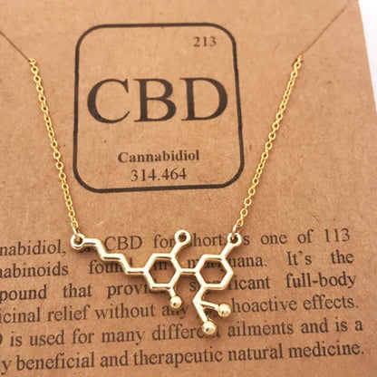 CBD Molecule Necklace-Cannabidiol Pendant