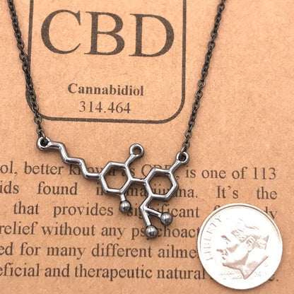 CBD Molecule Necklace-Cannabidiol Pendant