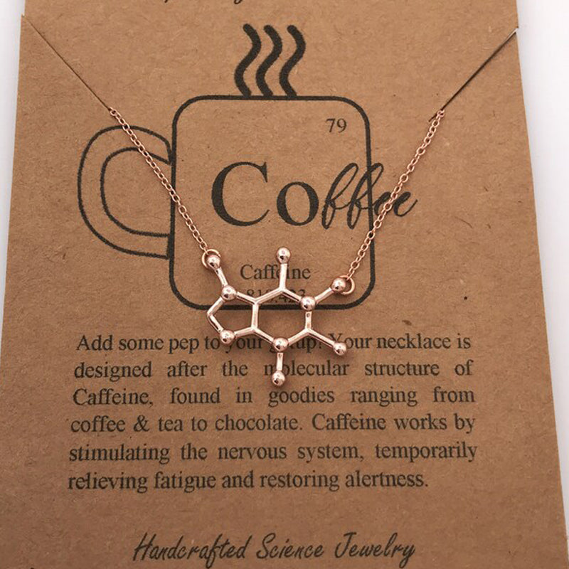 Caffeine Coffee Molecule Necklace