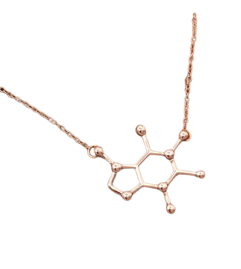 Caffeine Coffee Molecule Necklace