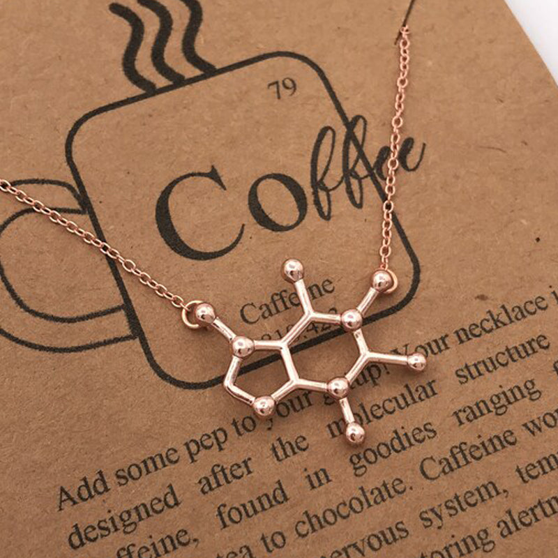Caffeine Coffee Molecule Necklace
