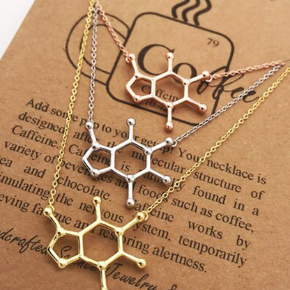 Caffeine Coffee Molecule Necklace