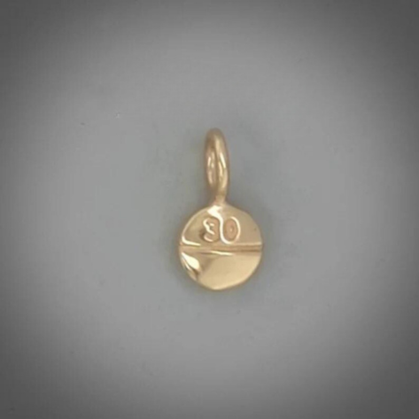 Oxycodone charm M30 14K gold necklace pendant