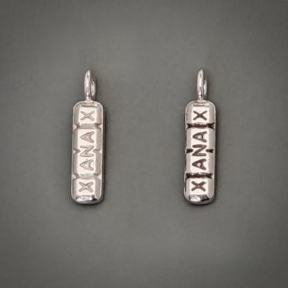 2mg Xanax Bar, Benzodiazepine 14K Gold or Sterling Silver Pendant Charm Necklace or Earrings
