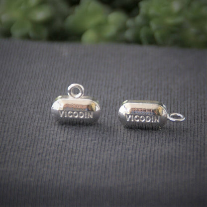 Vicodin Pill Pendant Charm for Necklace or Bracelet