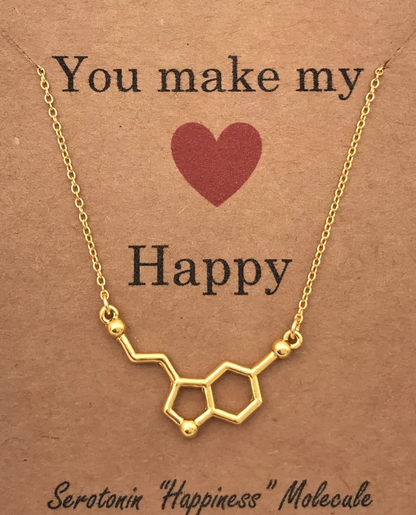 Serotonin Molecule Necklace or Bracelet - The Happy Molecule