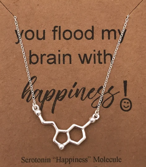 Be Happy Serotonin Pendant Necklace in Silver | Joyful Birthstone Jewelry