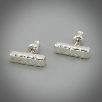 2mg Xanax Bar, Benzodiazepine 14K Gold or Sterling Silver Pendant Charm Necklace or Earrings