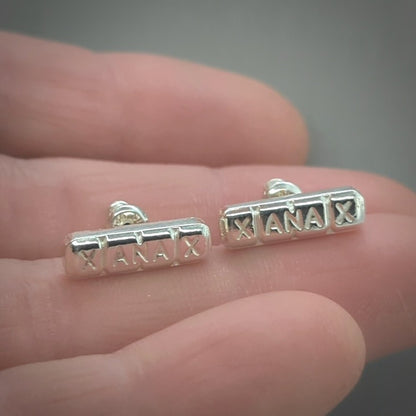 2mg Xanax Bar, Benzodiazepine 14K Gold or Sterling Silver Pendant Charm Necklace or Earrings