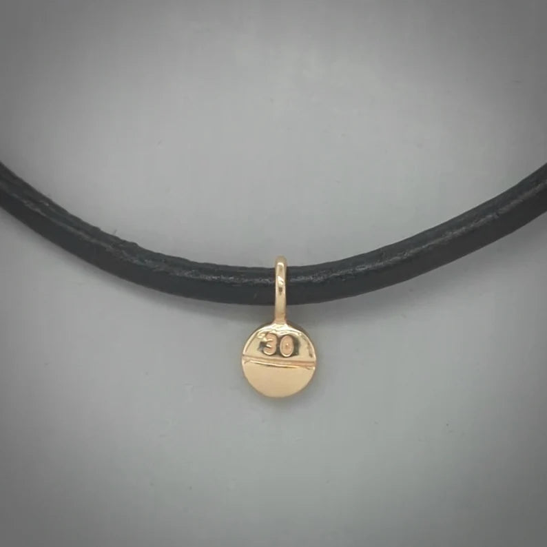 Oxycodone charm M30 14K gold necklace pendant