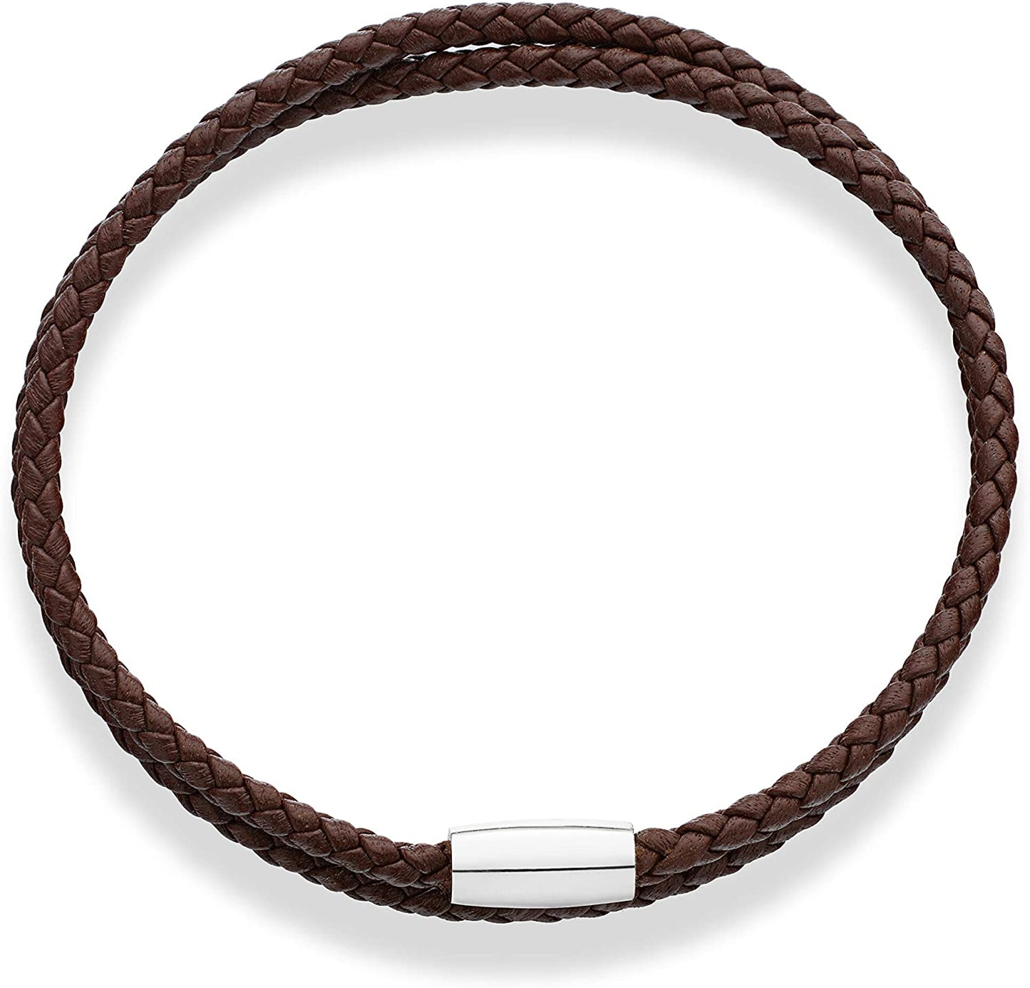 Genuine Italian Double Wrap Braided Leather Bracelet