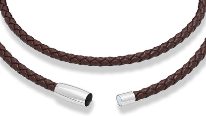 Genuine Italian Double Wrap Braided Leather Bracelet