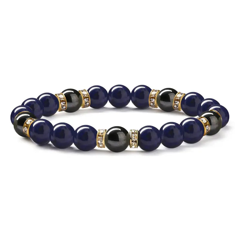 Natural Opal Zebra Agalmatolite Stone Beaded Anxiety Bracelet 8MM